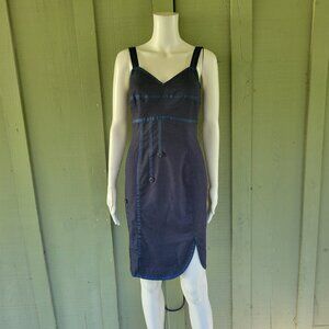 NWT OPTIONELLE Blue Swiss Dot Dress 4 Cotton Blend